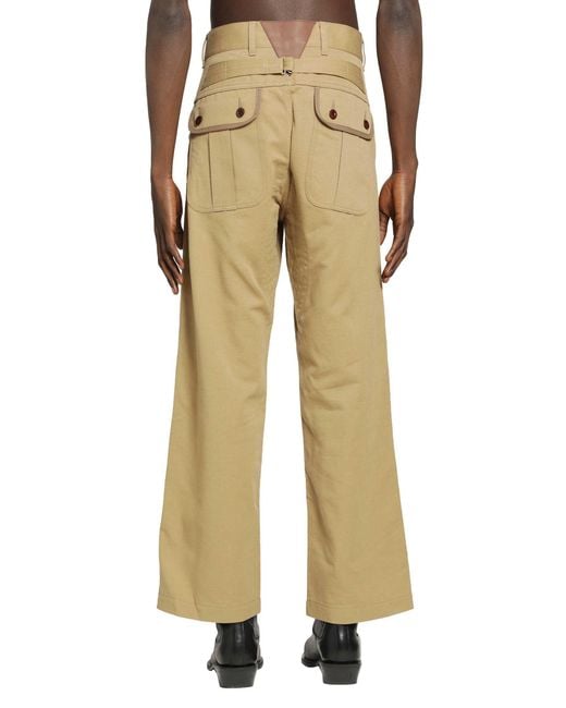 Junya Watanabe Yellow Cotton Wool Flared Trousers for men