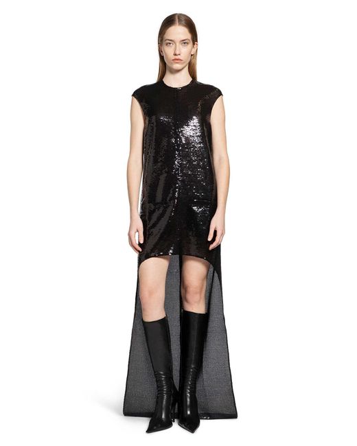 Courreges Black Circle Edged Sequins Long Dress