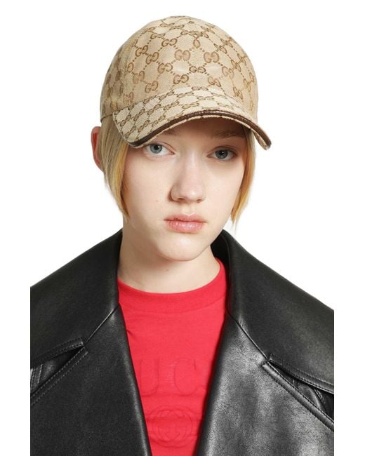Gucci Natural Gg Cotton Canvas Baseball Cap