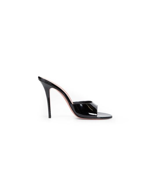 AMINA MUADDI Black Elodie Patent Leather Slippers 105 Mm
