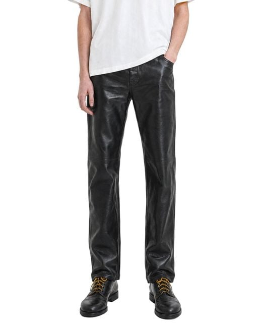 MM6 by Maison Margiela Gray Leather-Effect Trousers for men