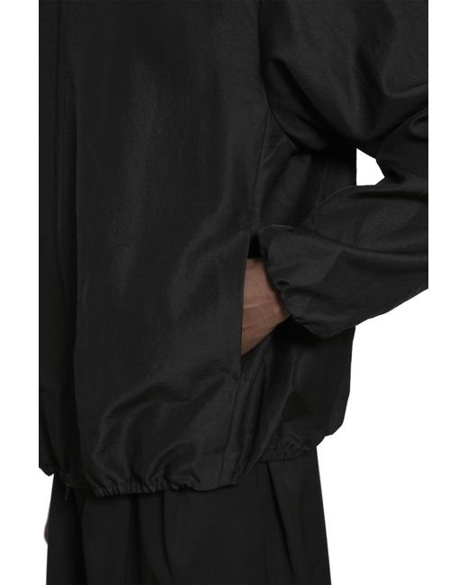 Ssstein Black Wool Silk Collared Zip Jacket for men