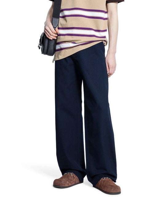 Gucci Blue Heavy Cotton Canvas Workwear Trousers for men