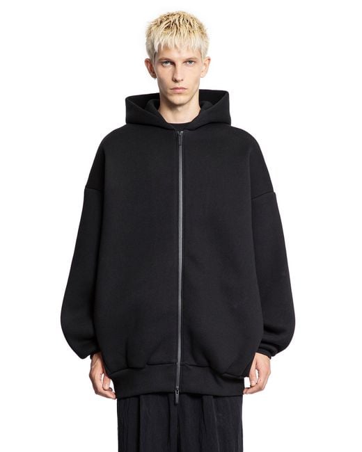 Fear Of God Black Cotton Nylon Zip-Up Hoodie for men