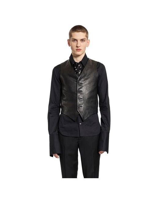 Ann Demeulemeester Black Alrik Classic Waistcoat for men