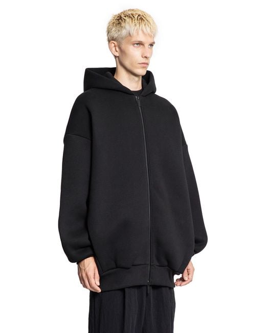 Fear Of God Black Cotton Nylon Zip-Up Hoodie for men