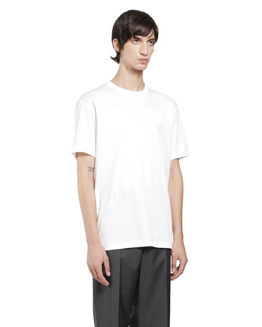 Giorgio Armani White Cotton Interlock Short Sleeve T-Shirt for men