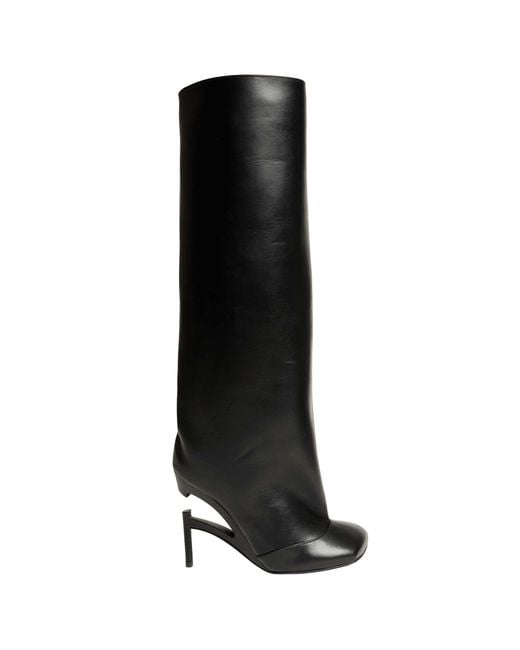 NVL-GARDE Black Broken Heel Knee High Boots
