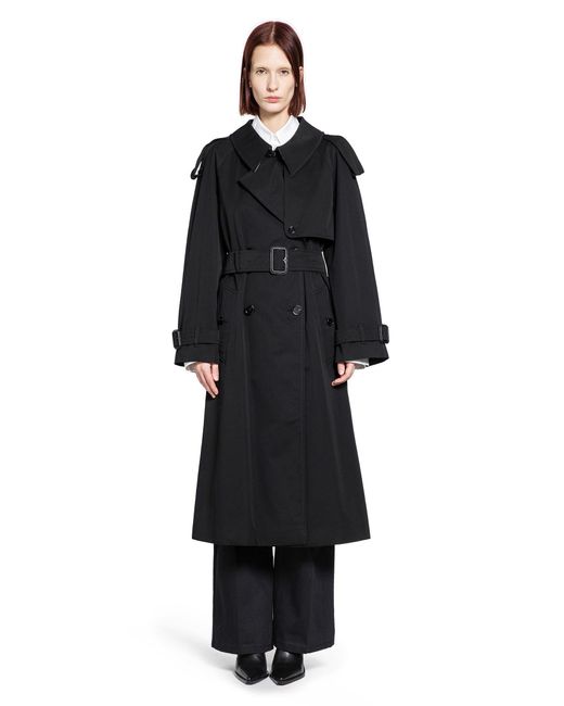 Burberry Black Long Gabardine Fitzrovia Trench Coat
