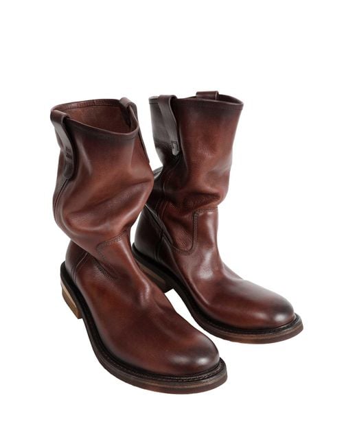 Miu Miu Brown Foule Leather Boots