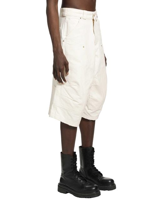 Willy Chavarria Natural Stockton Double Knee Shorts for men