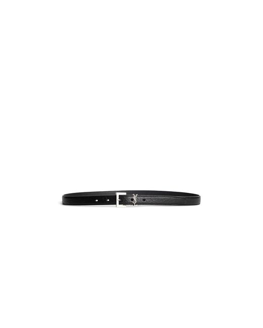 Saint Laurent Black Cassandre Belt for men
