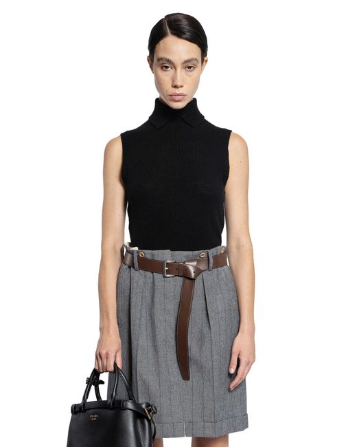 Prada Black Cashmere Turtleneck Vest