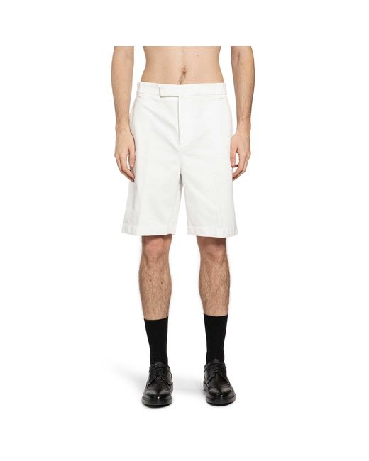 Thom Browne White Utility Chinos for men