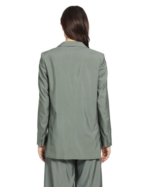 Max Mara Green Double-Breasted Wool And Silk Blazer