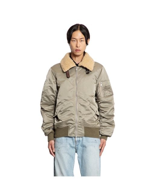 Giorgio Brato Green Nylon Shearling Jacket for men