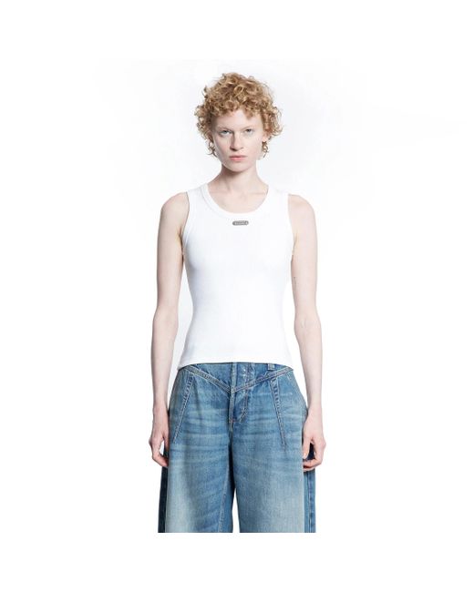 McQueen White Placket Tank Top