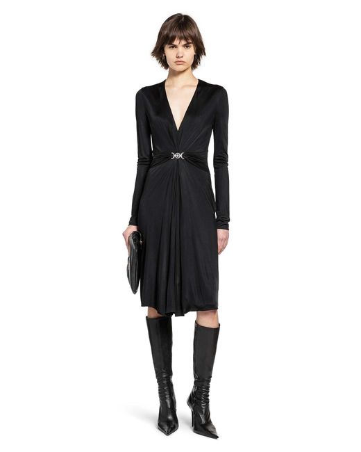 Versace Viscose Jersey Midi Dress in Black | Lyst Versace Viscose Jersey Midi Dress in Black | Lyst