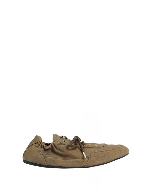 Prada Natural Collapse Canvas Sneakers