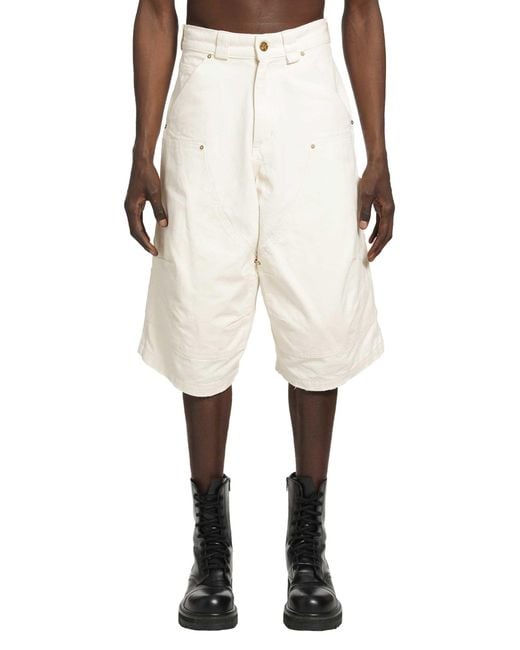 Willy Chavarria Natural Stockton Double Knee Shorts for men