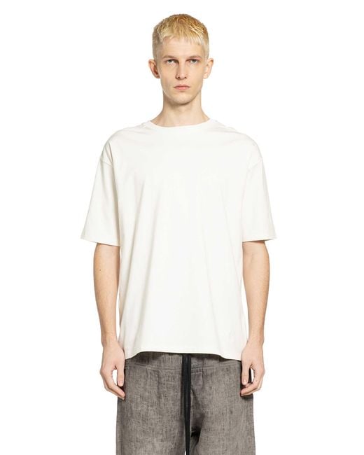 Thom Krom White Printed Cotton Jersey T-Shirt for men