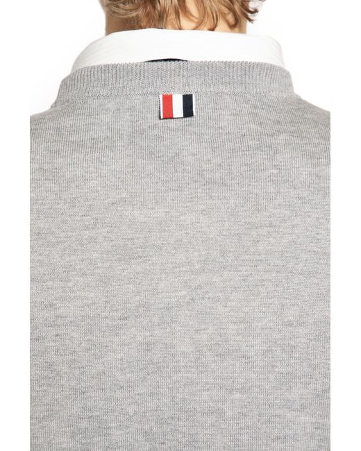 Thom Browne Gray Hector 4-Bar Sweater for men
