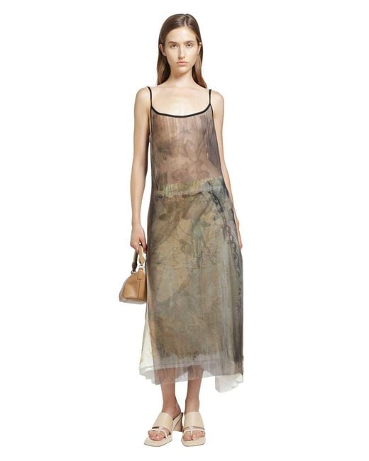 IA London Brown Sheer Slip Midi Dress