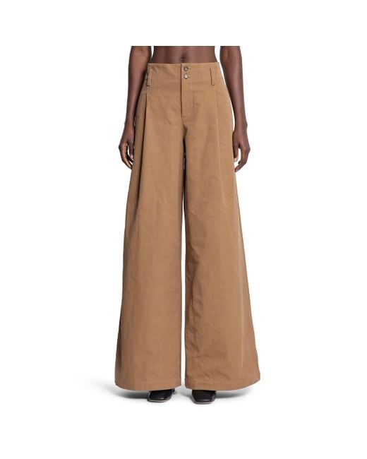 Chloé Brown High-rise Wide-leg Pants In Cotton Canvas