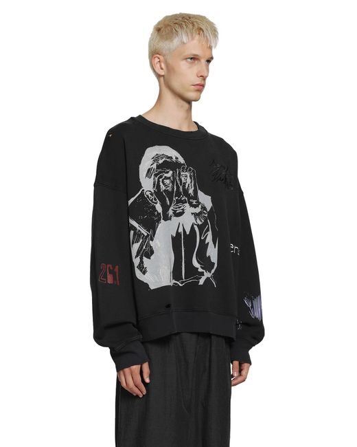 Song For The Mute Black 'Peaking Kid' Relaxed Sweatshirt for men