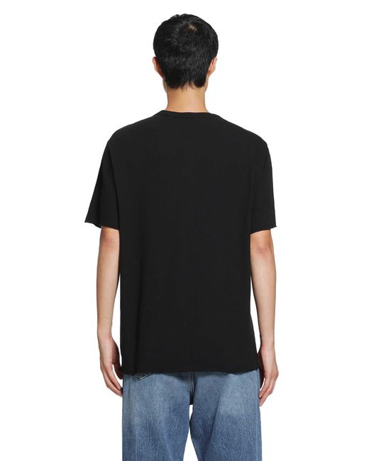James Perse Black Slub Jersey Short Sleeve Henley T-Shirt for men