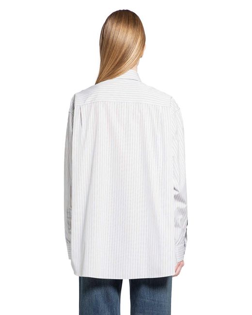 Prada White Striped Cotton Shirt