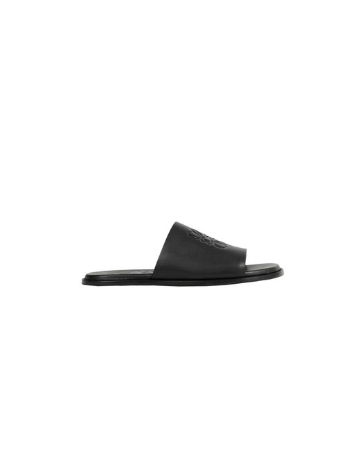 Loewe Black Flex Anagram Slides for men