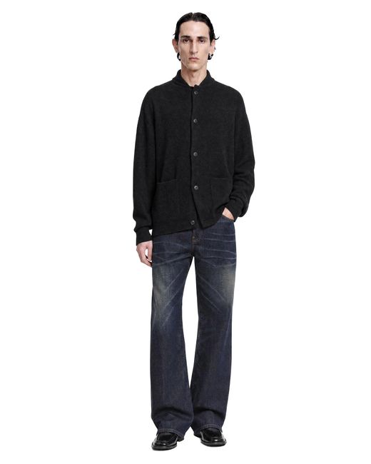 Giorgio Armani Black Silk Alpaca Cashmere Cardigan for men