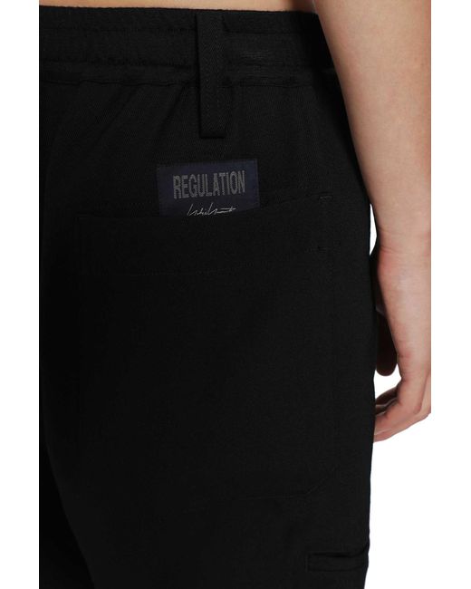Yohji Yamamoto Black Re Rib Single Welt Pocket Pants for men