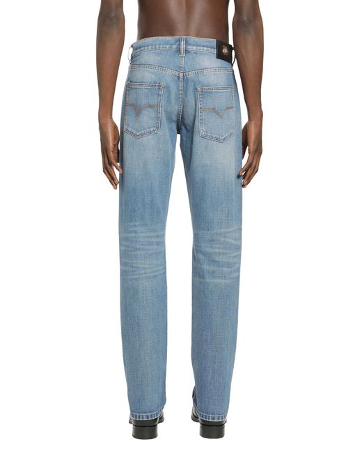 Versace Blue Straight Jeans for men