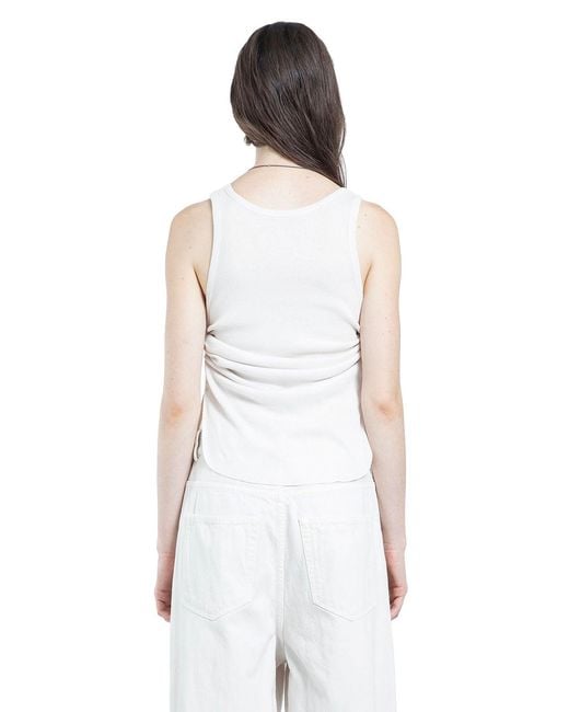 Ann Demeulemeester White Mara Wrinkled Cropped Tank Top