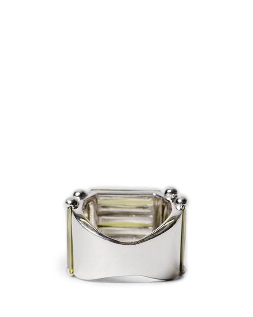 ALAN CROCETTI Green Crystallised Armour Ring