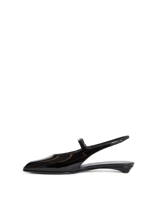 Prada Black Patent Leather Slingback Ballerinas