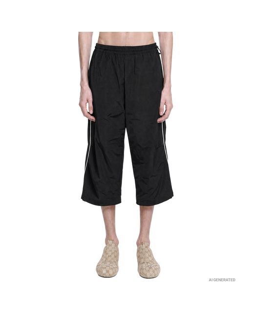 Gucci Black Interlocking G Cotton Nylon Bermudas for men
