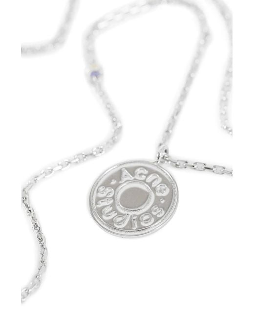 Acne White Denim Rivet Necklace
