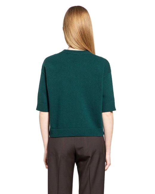 Gucci Green Intarsia Wool Top