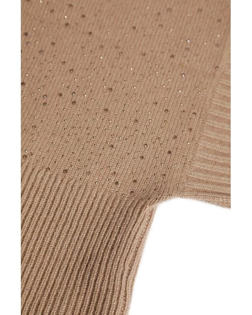 Max Mara Brown Cashmere And Rhinestone Balaclava