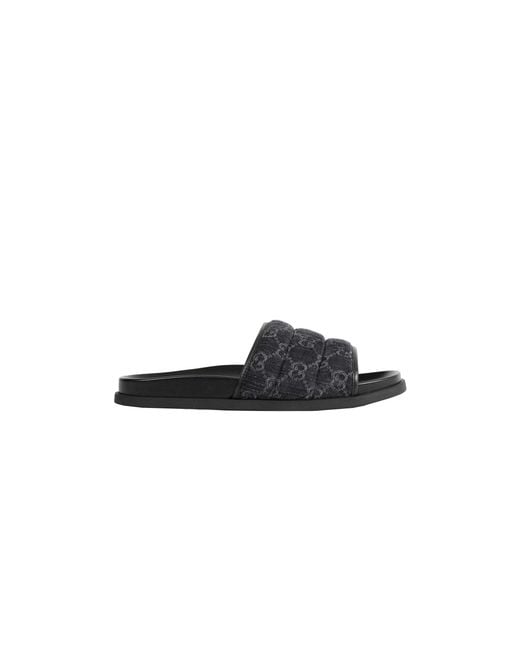 Gucci Black Jacquard Denim Slides for men