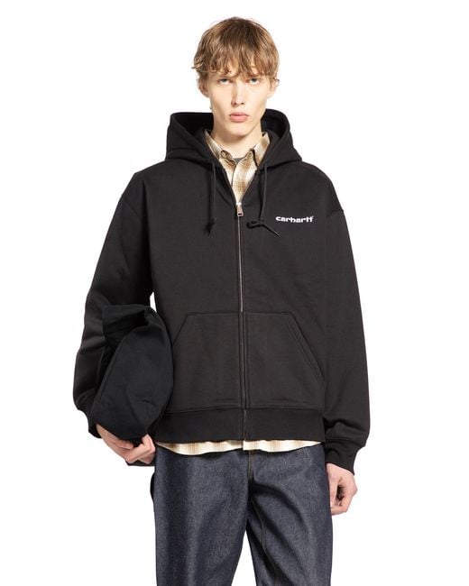 Carhartt Black Hooded Archive Zip-Up Hoodie for men