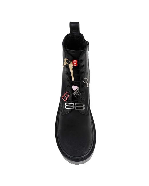 Balenciaga Black Strike Platform Booties With Charms