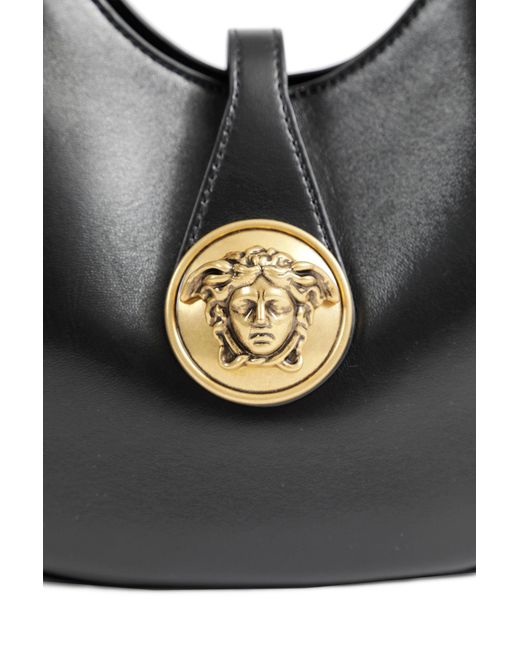 Versace Black Emblème Nappa Hobo Bag
