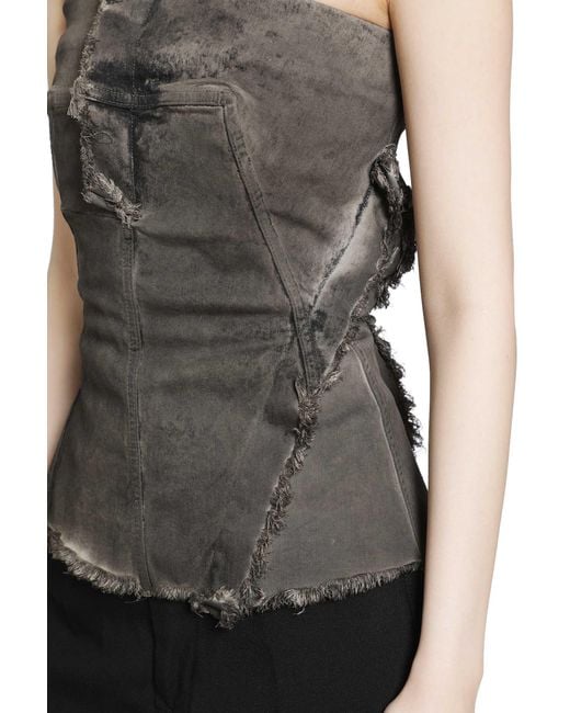 Rick Owens Black Tower Bustier Top
