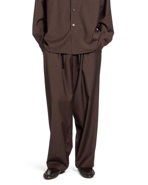 ROSE BURRITO Brown Wool Pyjama Trousers for men