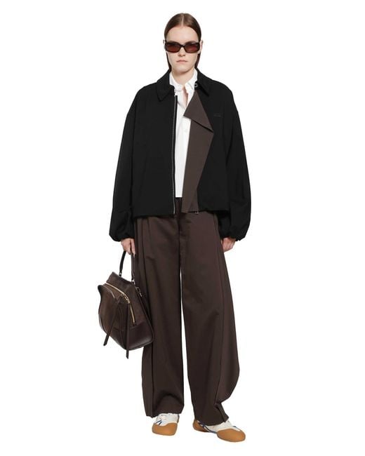 Loewe Black Viscose Wool Harrington Jacket