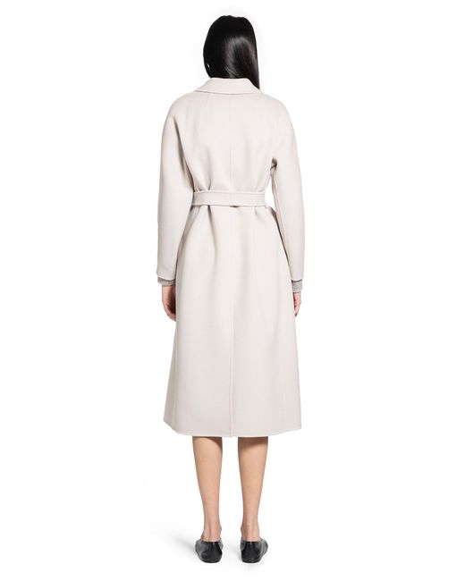 Max Mara White Flared Wool Coat
